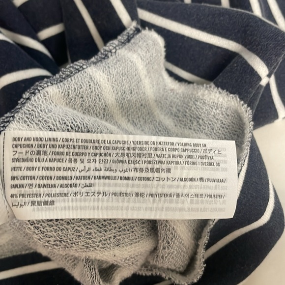 Hollister Womans 1/4 zip blue/white stripe hoodie crop long sleeves Size M - Picture 8 of 8